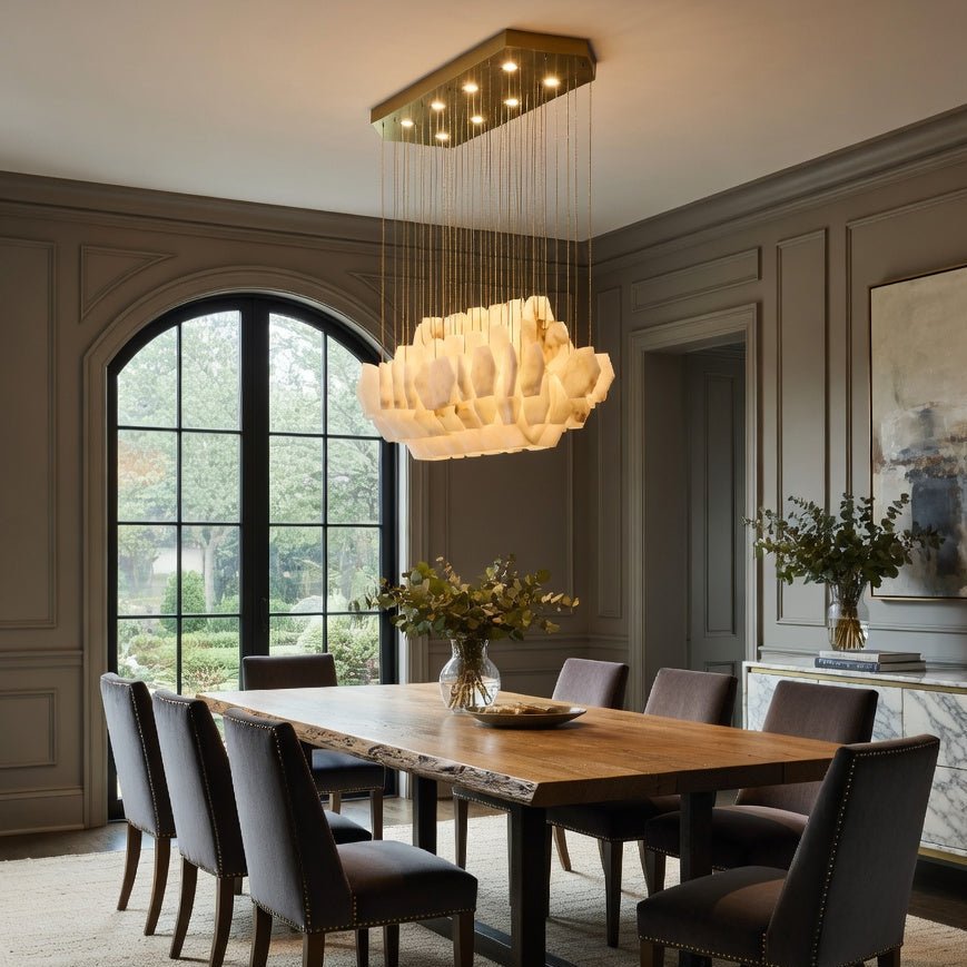 Arden Marble Chandelier | Hand-Carved Stone Discs – Morsale