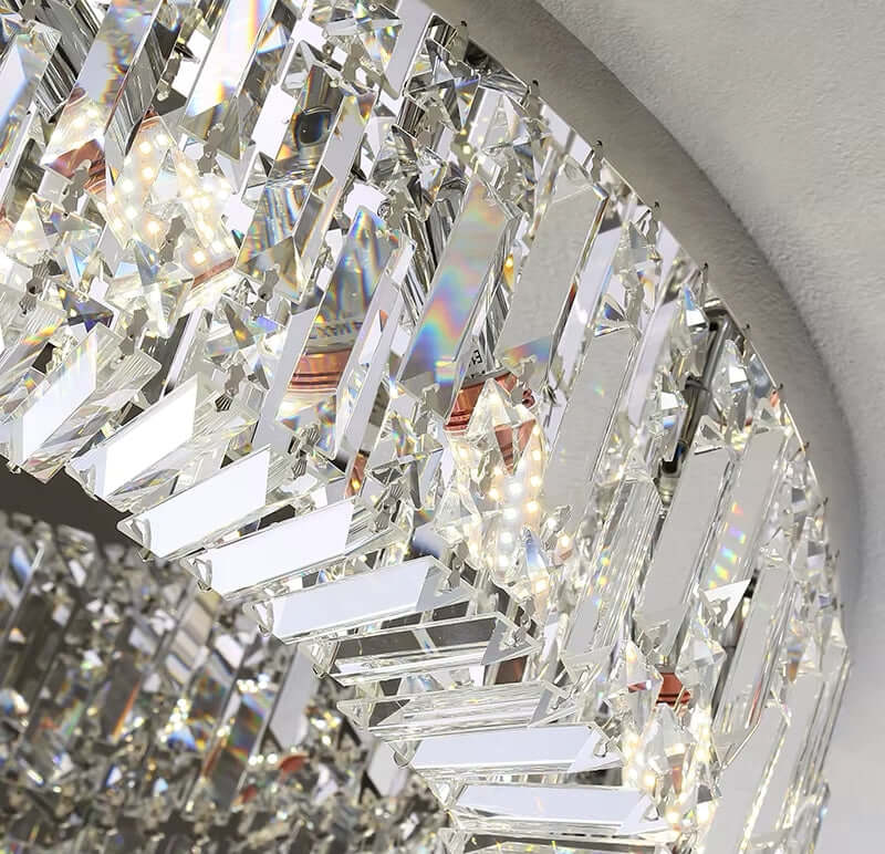 Gio Crystal Flush Mount Ceiling Chandelier | 31″ & 39″ – Morsale