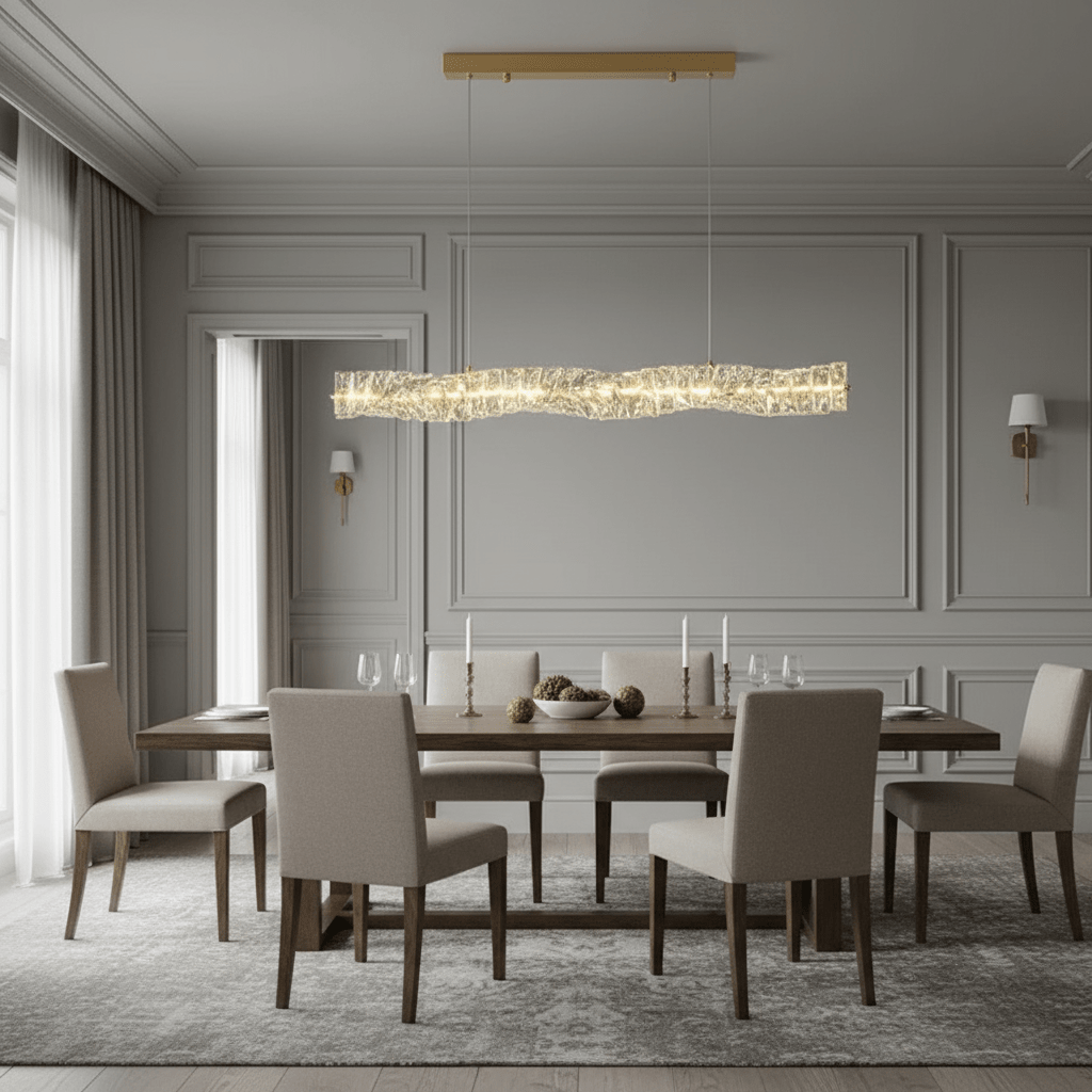 Bacci 60″ Linear Crystal Dining Chandelier – Morsale