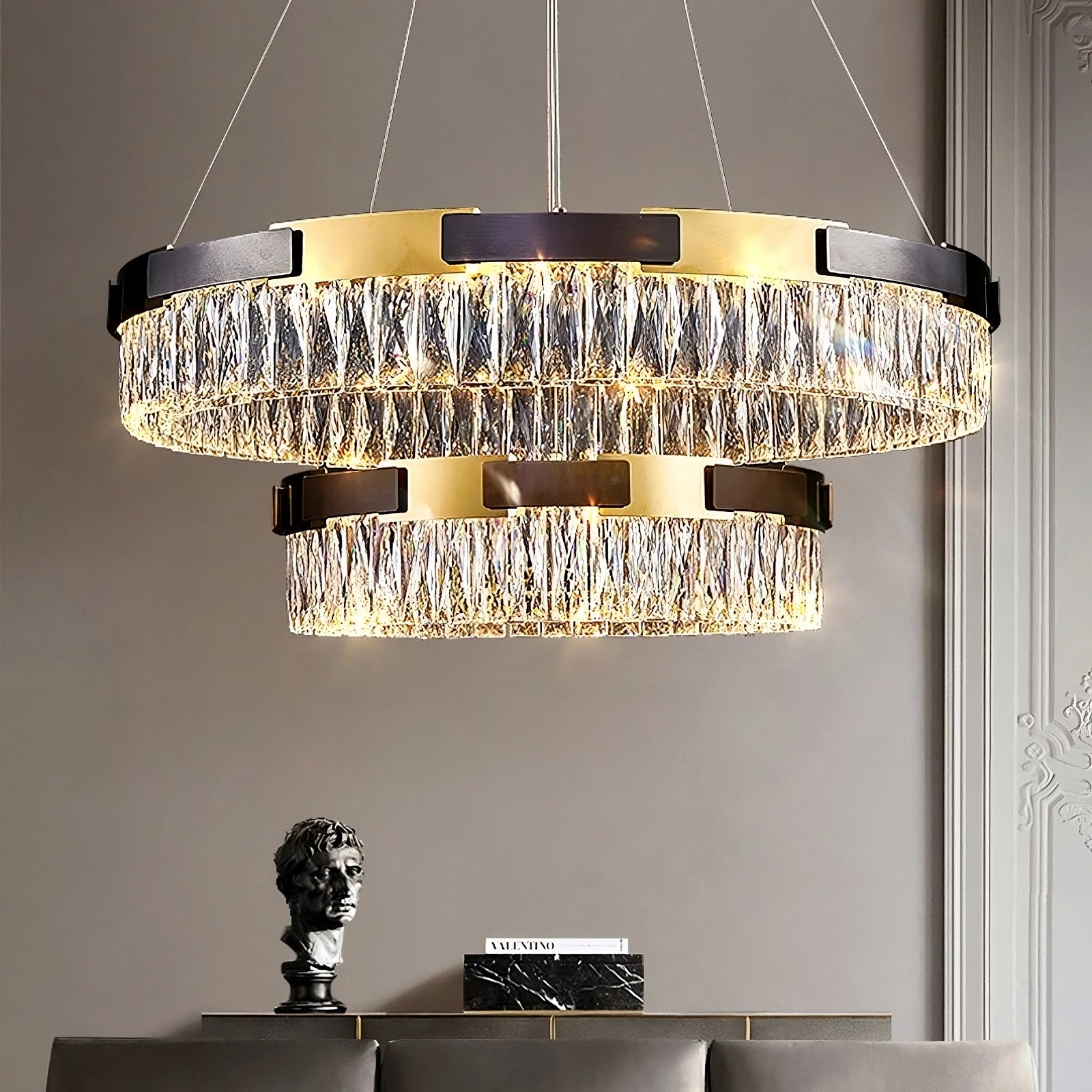 Modern Crystal orders Chandelier Ceiling Light Fixture LED Contemporary Adjustable