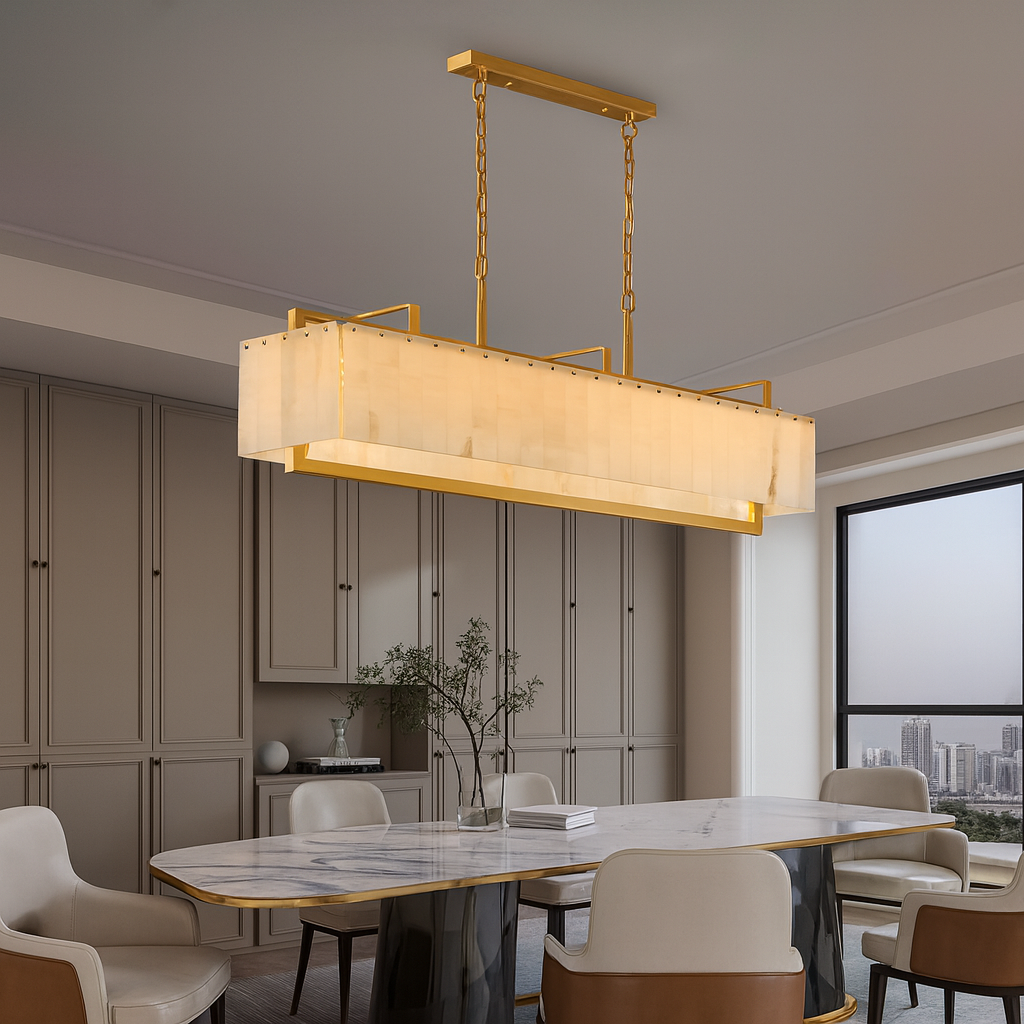 Stanton Brass Marble Chandelier Modern Luxury Lighting – Morsale