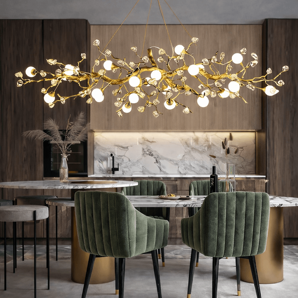 Albero Sculptural Gold Branch Chandelier