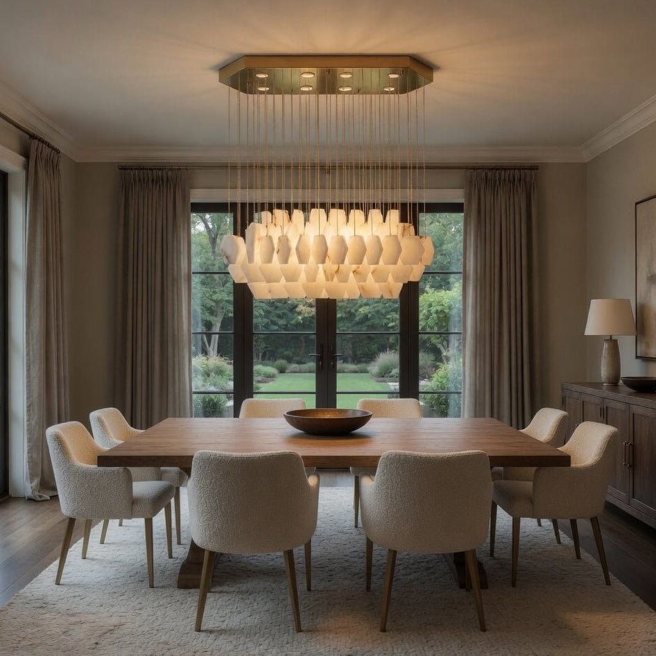 Arden Marble Chandelier | Hand-Carved Stone Discs – Morsale