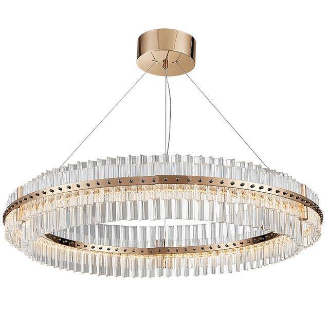 24K Gold Plated LED Wheel Crystal Chandelier By Morsale