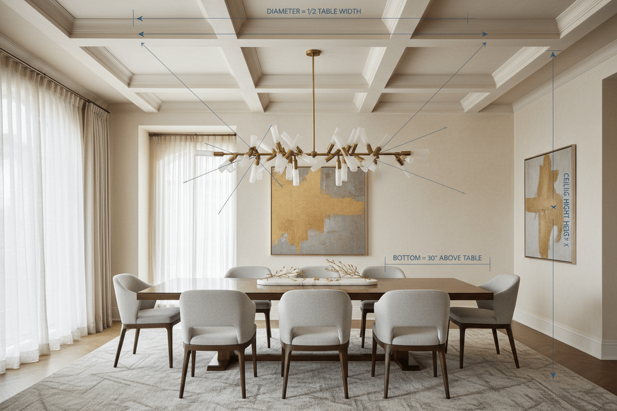 The Complete Chandelier Size Guide for Dining Rooms, Foyers & Staircases (2026) - Morsale