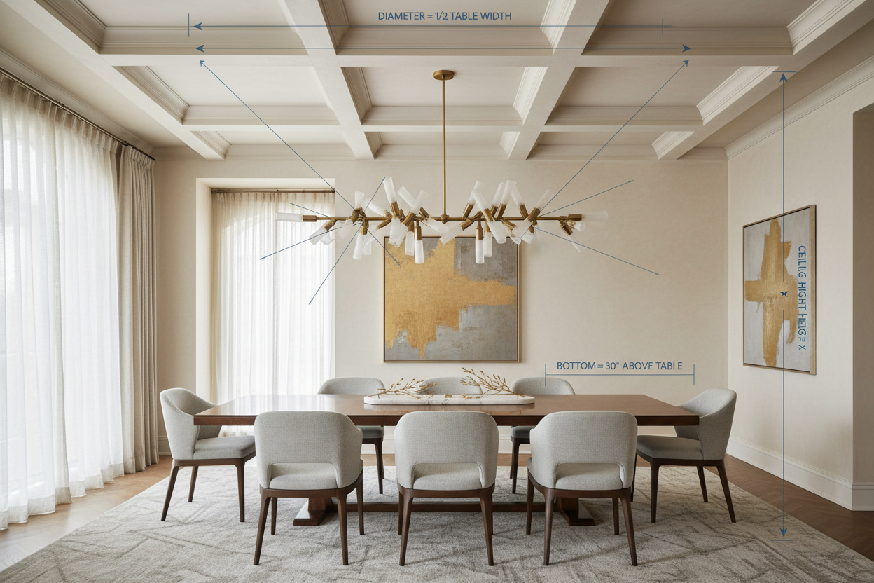 The Complete Chandelier Size Guide for Dining Rooms, Foyers & Staircases (2026)