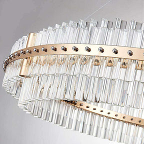 24K Gold Plated LED Wheel Crystal Chandelier By Morsale