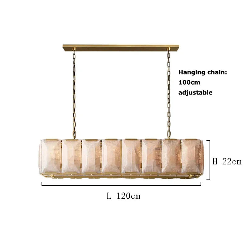 Villano Calcite Crystal Chandelier, Gold