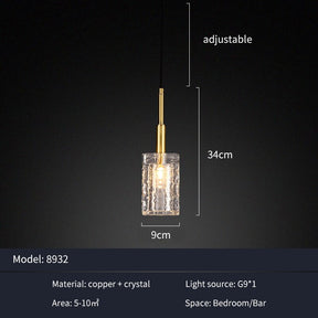 Copper & Crystal Pendant Lights For Kitchen
