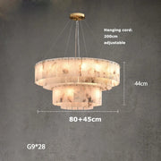 Multi-Layer Natural Marble Modern Chandelier
