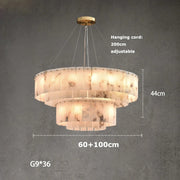Multi-Layer Natural Marble Modern Chandelier