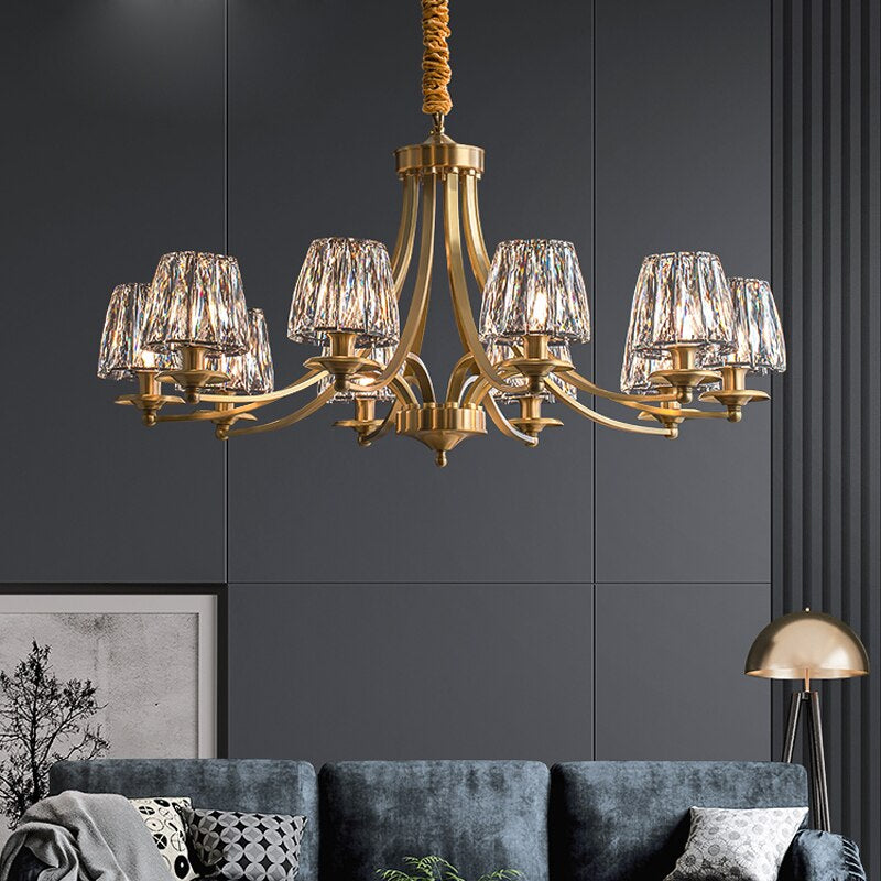 10-Light Contemporary Crystal Chandelier