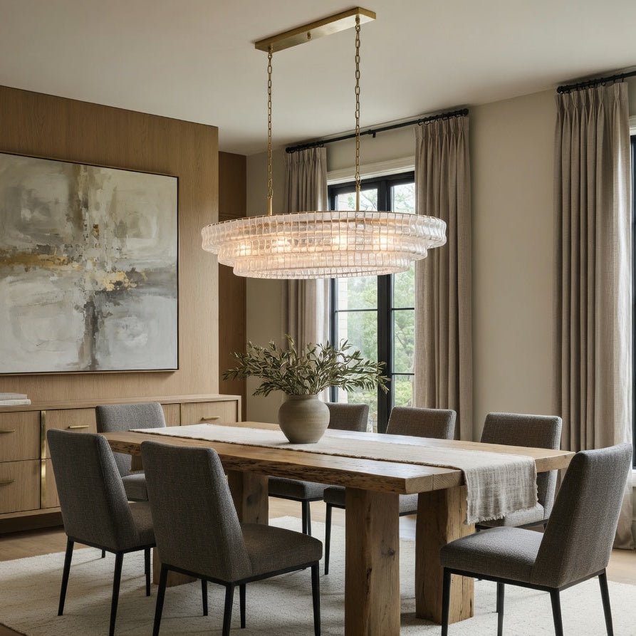 Riviera Clear Glass Dining Chandelier 47