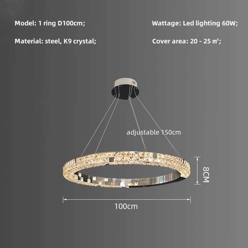 Bacci Crystal RingModern Chandelier