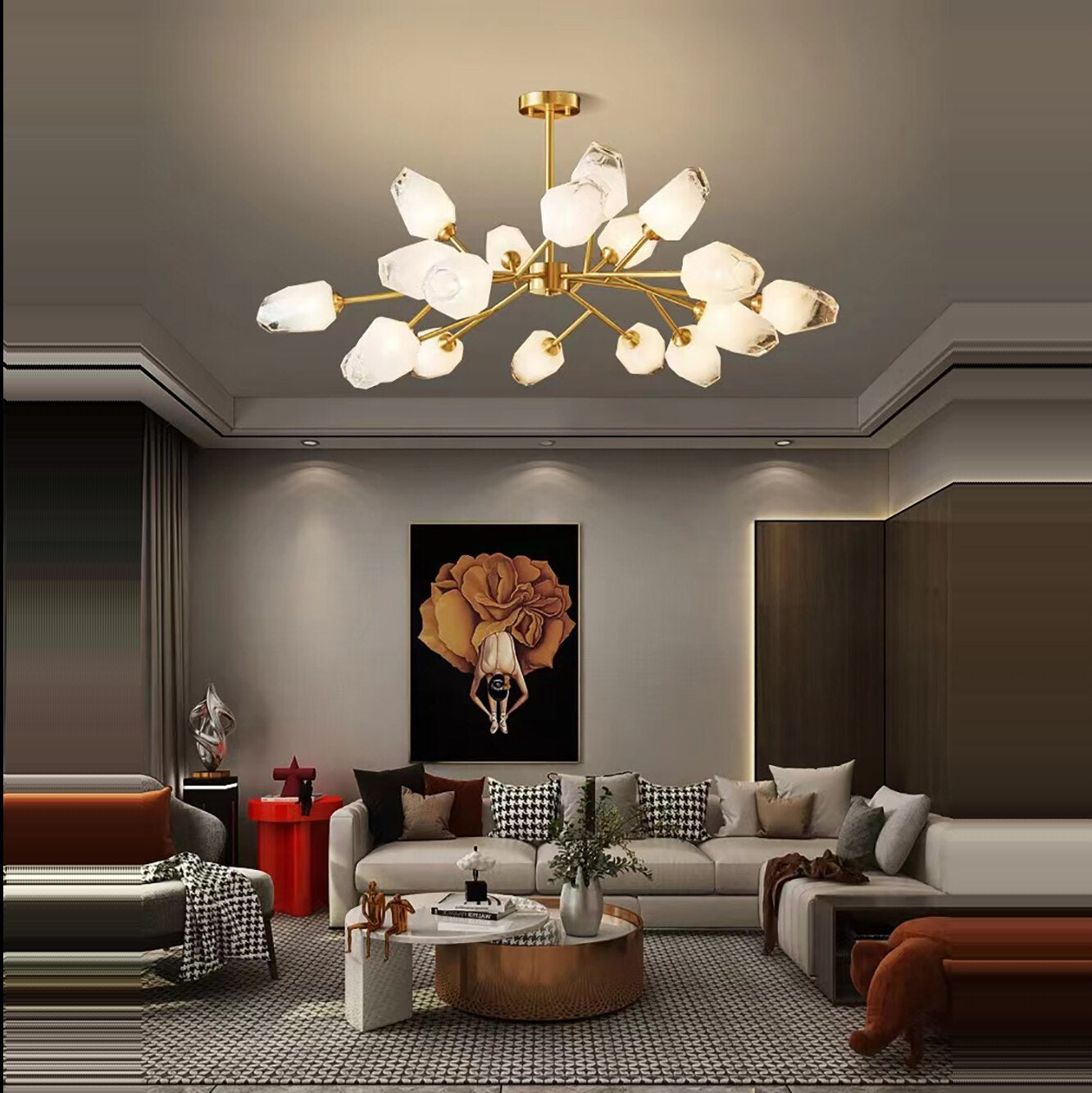 Modern Brass Living Room Chandelier