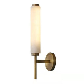 Natural Marble & Copper Candle Style Wall Sconce