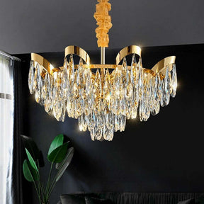Andria Gold Plated Crystal Chandelier
