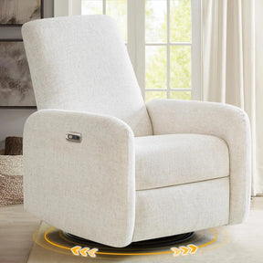 Chenille Swivel Rocker Power Recliner Chair