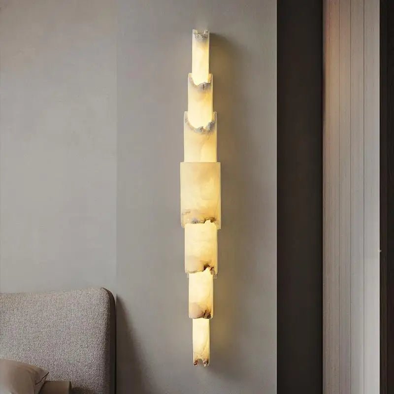 Stanton Natural Marble Wall Light — LED Marble Sconce | Morsale