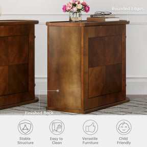 Chester Solid Wood End Table With Drawers