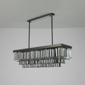Meridien Crystal Dining Chandelier featuring smoke grey crystals and a sleek frame for modern elegance.