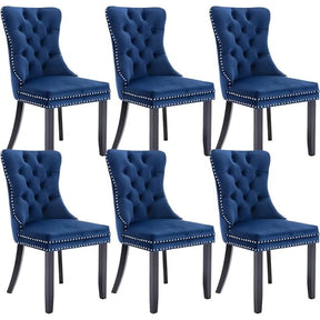Velvet Tufted Dining Chairs, Set of 6