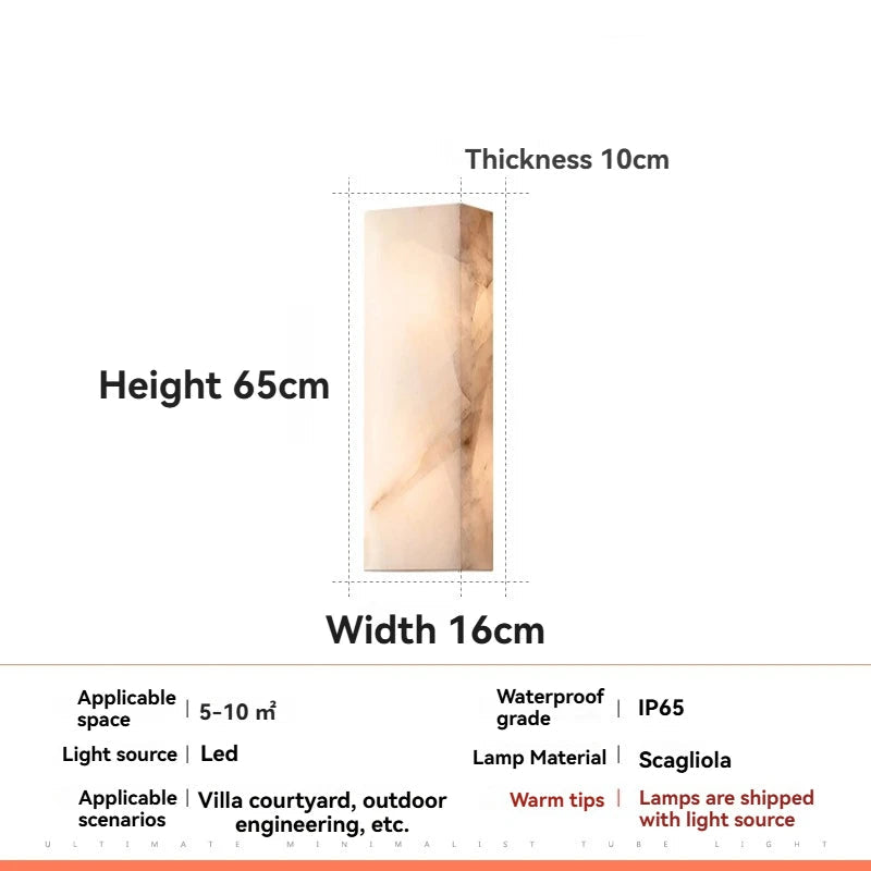 
                  
                    Wall-mounted light fixture with dimensions and specifications on a white background
                  
                