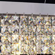 Alleri Crystal Dining Room Chandelier with handmade crystals in chrome finish, adding elegance and a modern, stylish look to any room.