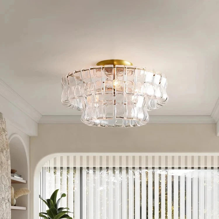 Riviera Vintage French Glass Chandelier