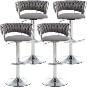 Counter Height Velvet Bar Stools Set of 4