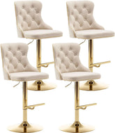 Counter Heigh Velvet Bar Stools Set of 4