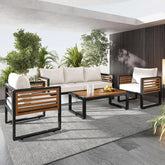 4-Piece Outdoor Patio Sectional Sofa Set with Table