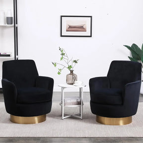 Velvet Swivel Lounge Chair, Set of 2