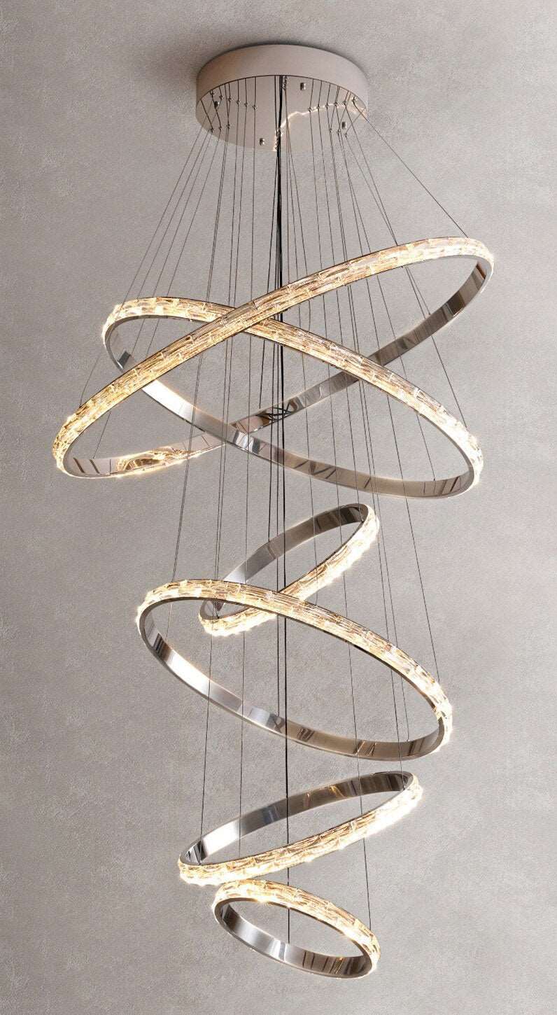 Argento 6-Tier Crystal Ring Modern Chandelier
