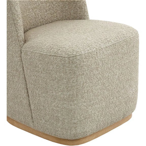 The Morsale Boucle Dining Chairs with Casters, featuring beige boucle upholstery and high-density foam cushioned seats, offer a modern and comfortable option.