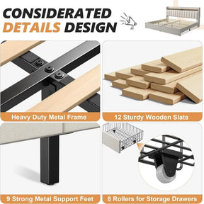 Verano Bed Frame with Storage and Headboard