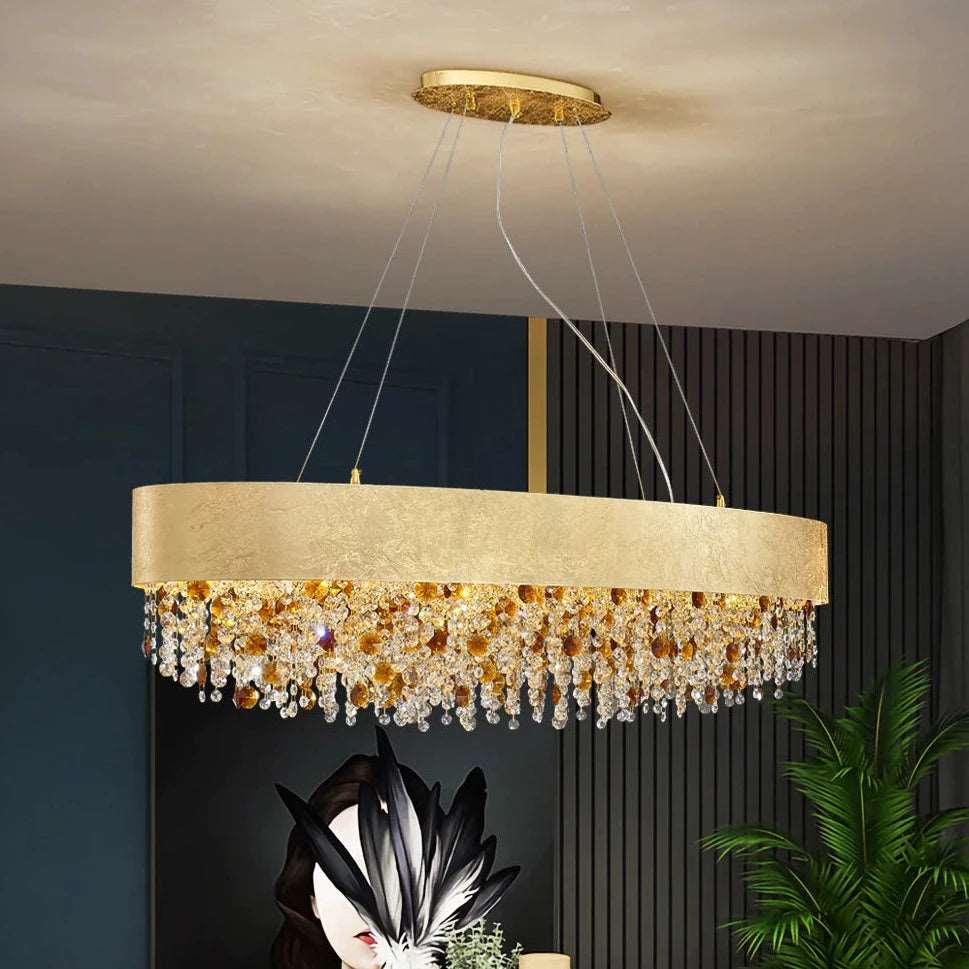 Avani Gold Plated Crystal Dining Room Chandelier
