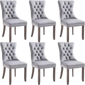Velvet Tufted Dining Chairs, Set of 6
