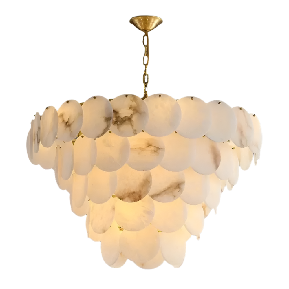 Multi-Layer Natural Marble Modern Chandelier