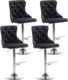 Counter Heigh Velvet Bar Stools Set of 4