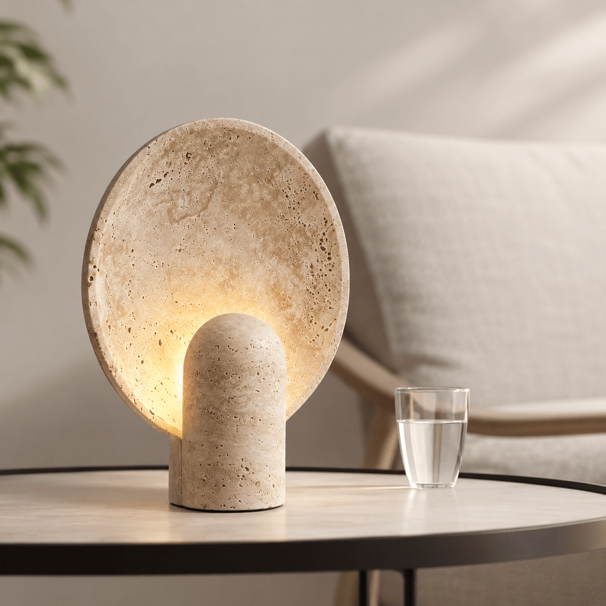 buyLivia Travertine Table Lamp - Morsale