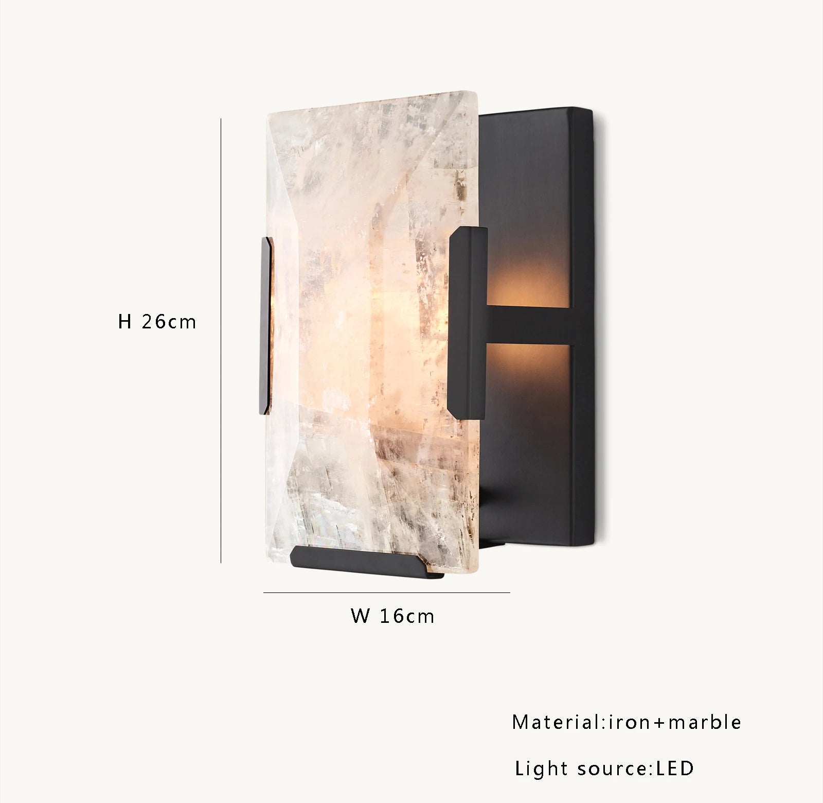 Villano Calcite Crystal Wall Sconce