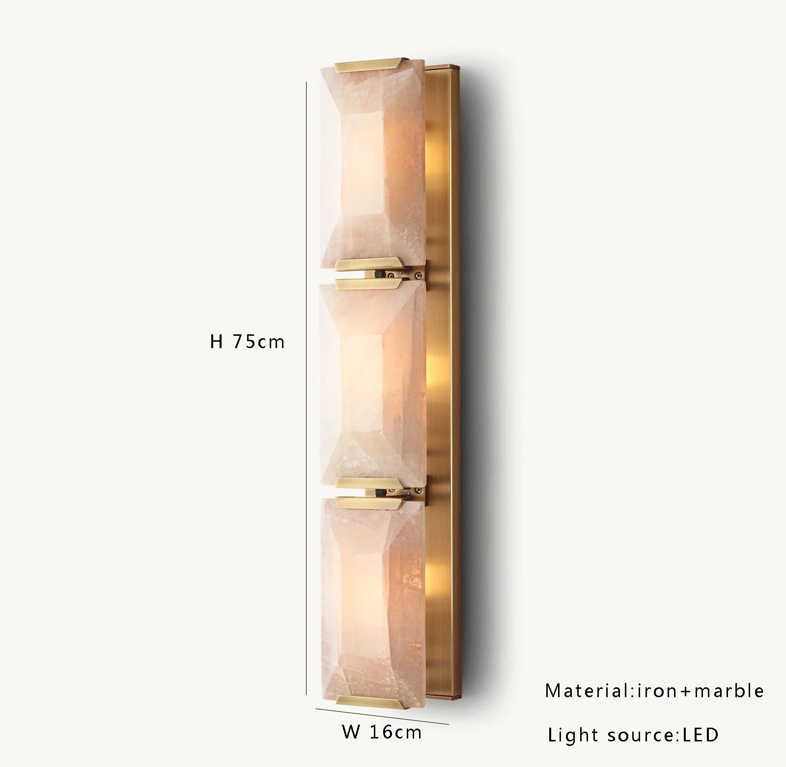 Villano Calcite Crystal Wall Sconce