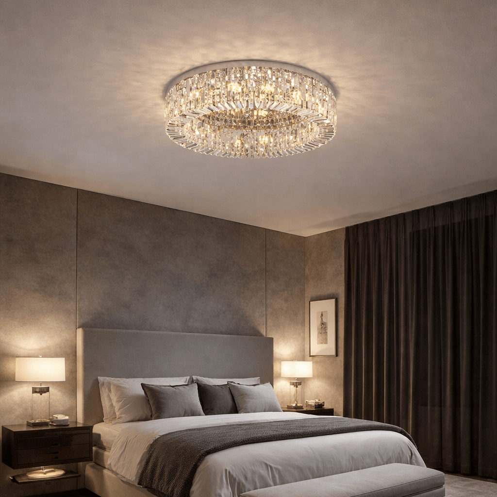 Gio Crystal Flush Mount Ceiling Chandelier | 31″ & 39″ – Morsale