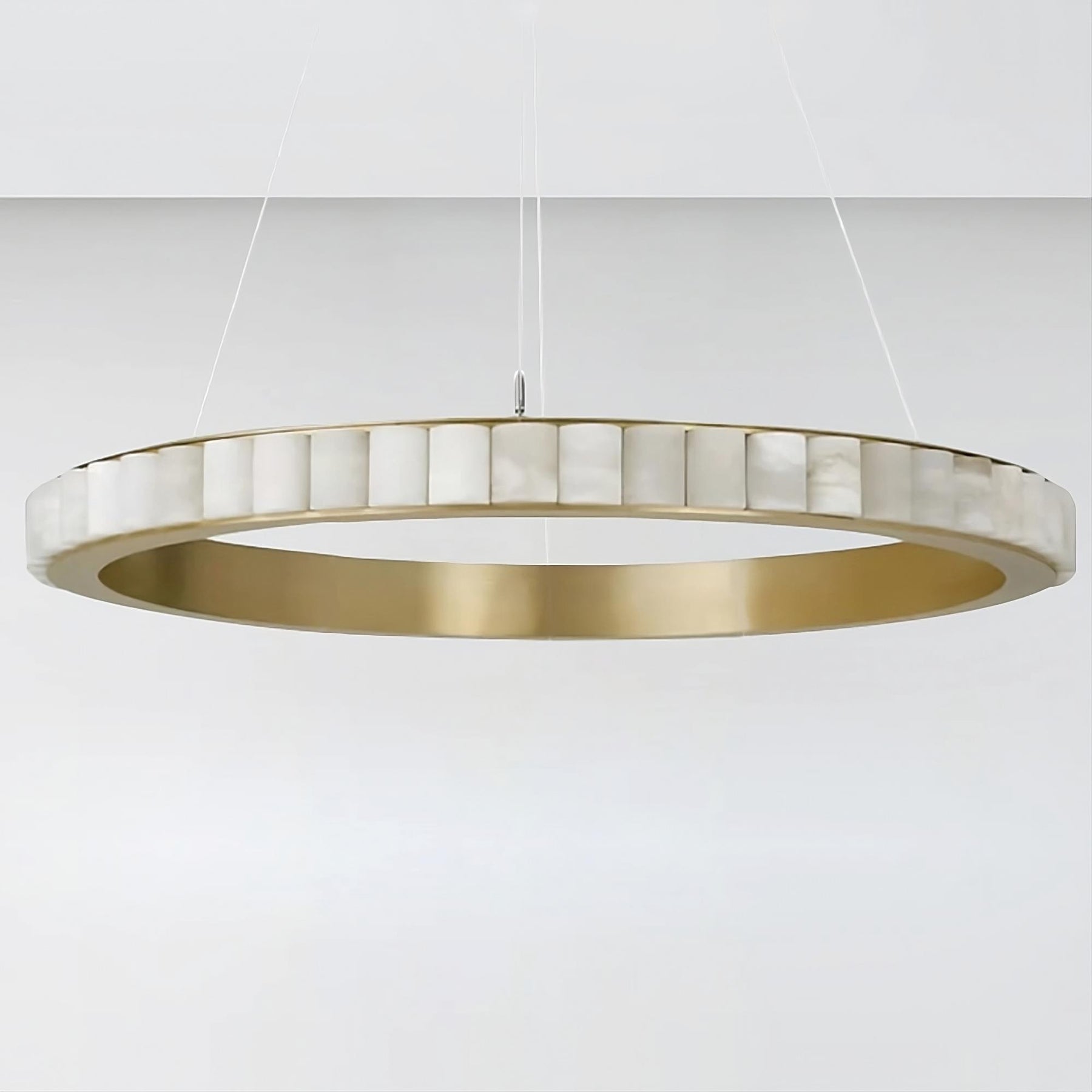 32" Natural Marble Modern Ring Chandelier
