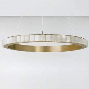 32" Natural Marble Modern Ring Chandelier