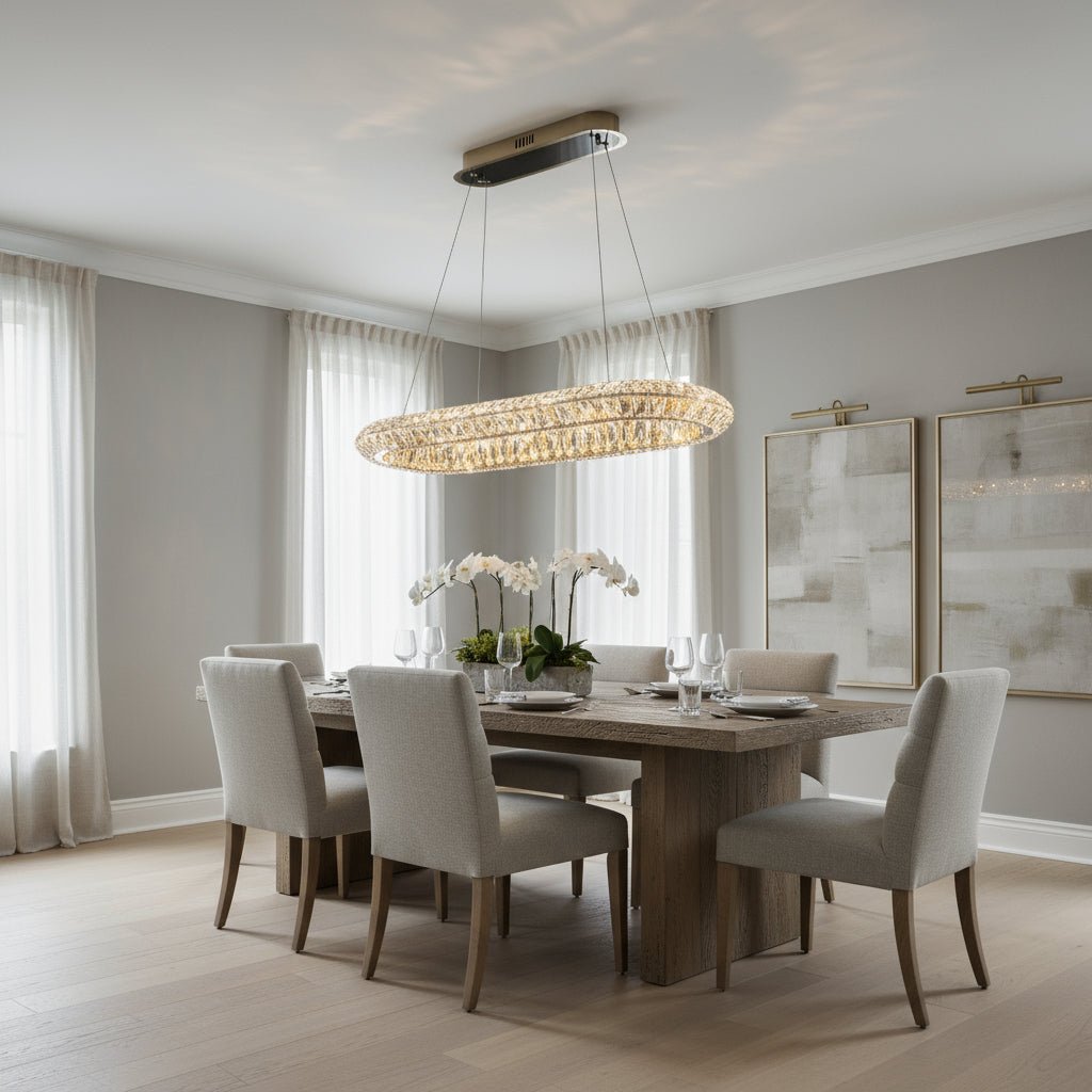 Bacci 47″ Linear Crystal Dining Chandelier – Morsale