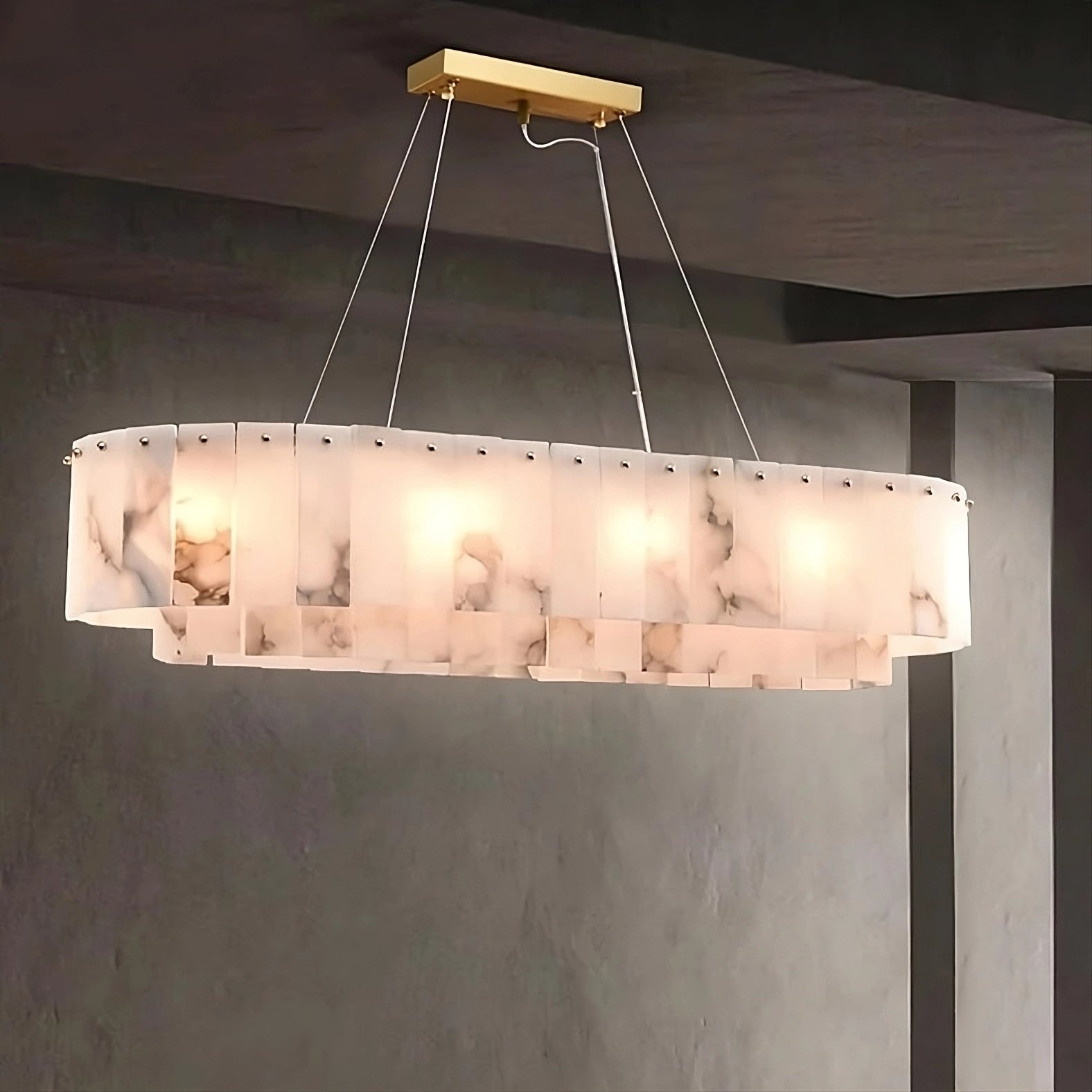 Moonshade Natural Marble Dining Room Chandelier