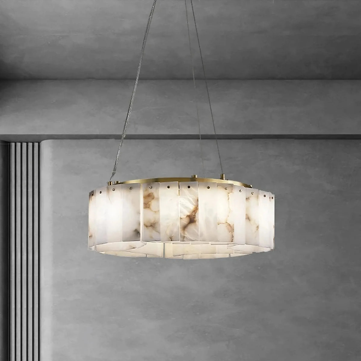 Illuminate any space with an elegant touch using our Natural Marble Modern Chandelier Light. Made with high-quality natural marble and brass, this fixture adds a warm and soft light to any room. Create a luxurious ambiance and elevate your home décor