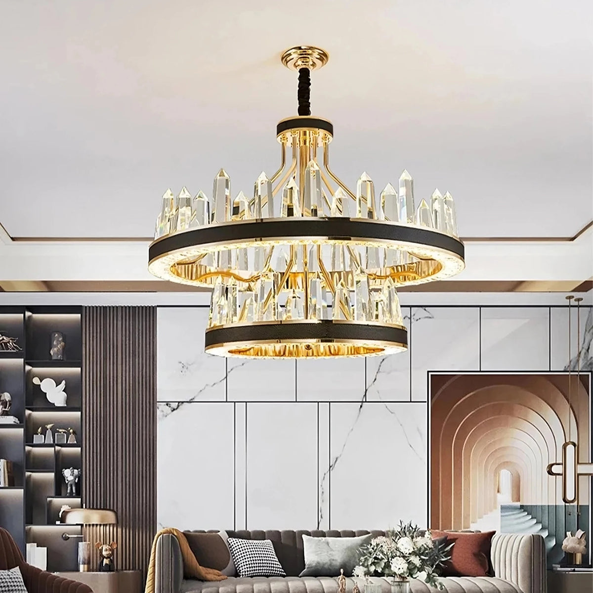 Villa 2-Tier Crystal Chandelier